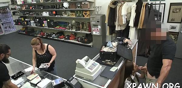  Astonishing little doxy is in the shop having some sex in shop